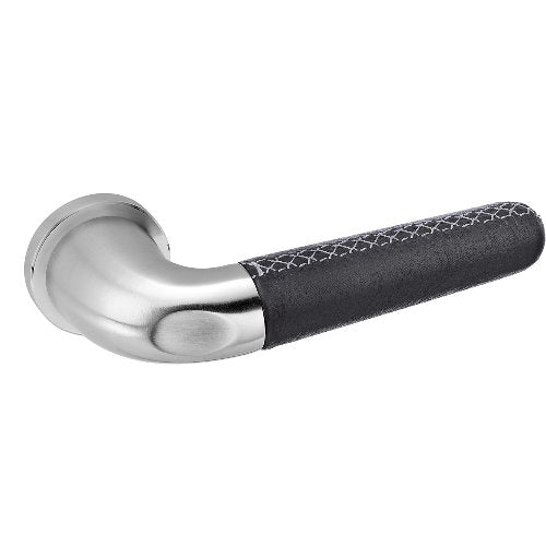 JNF DRIVE V black natural leather lever handle