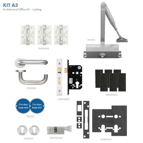 Zoo Hardware Locking Office Fire Door Pack