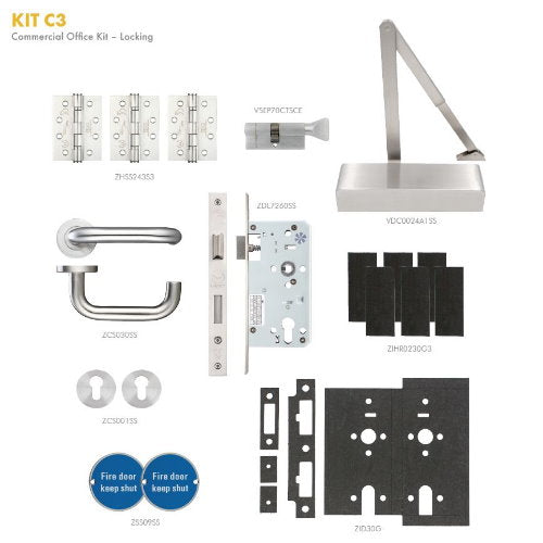 Zoo Hardware Comercial Office Locking Fire Door Pack