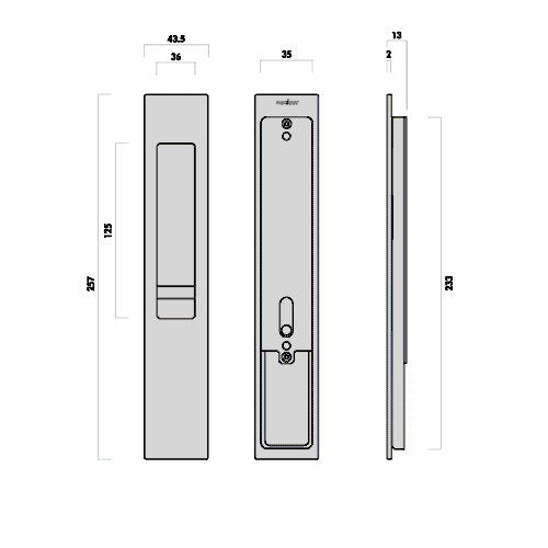 MARDECO 8105 Flush Pull Snib Lockset