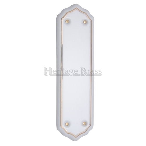 M.Marcus Heritage Brass Gold Line Porcelain Shaped Finger Plate