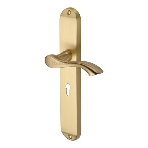 M.Marcus Heritage Brass Algarve Lever Handle on Long Plate