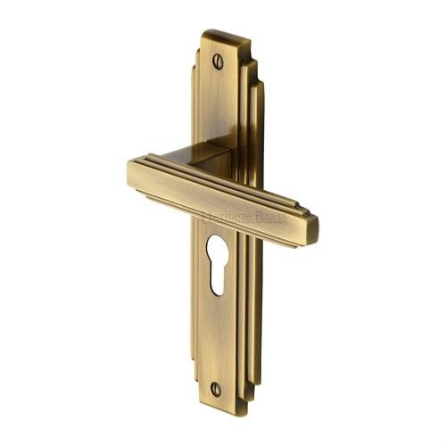 M.Marcus Heritage Brass Astroria Lever Handle on Plate