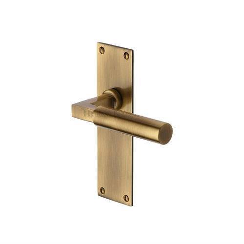 M.Marcus Heritage Brass Bauhaus Low Profile Lever Handle on Plate