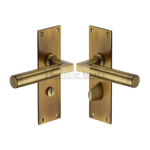 M.Marcus Heritage Brass Bauhaus Low Profile Lever Handle on Plate