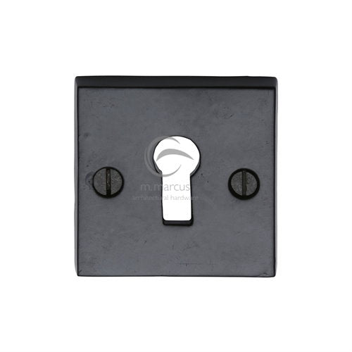 M.Marcus Black Iron Rustic FB159 Square Lever Key Escutcheon