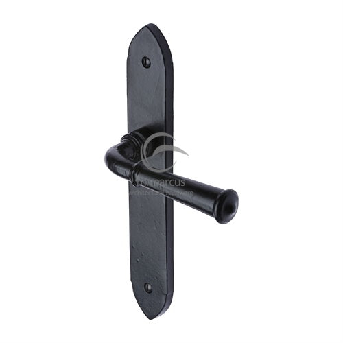 M.Marcus Black Iron Rustic Hadley Lever Handle on Plate