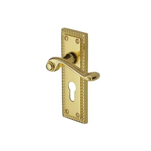 M.Marcus Heritage Brass Georgian Lever Handle on Plate