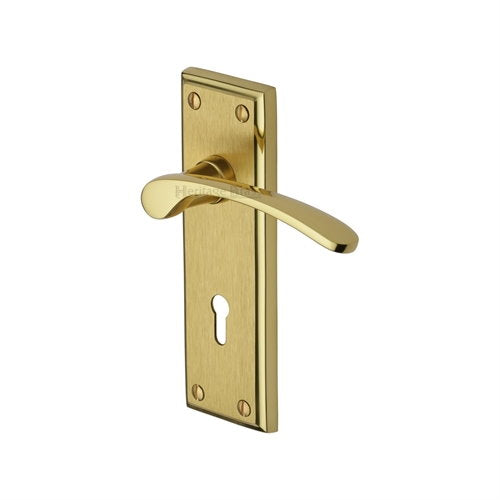 M.Marcus Heritage Brass Hilton Lever Handle on Plate