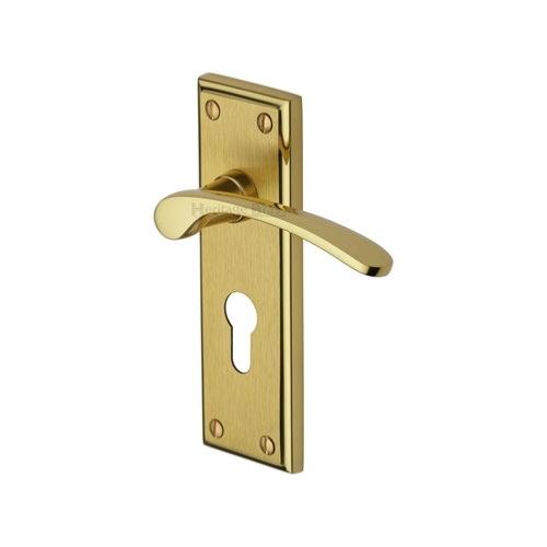 M.Marcus Heritage Brass Hilton Lever Handle on Plate