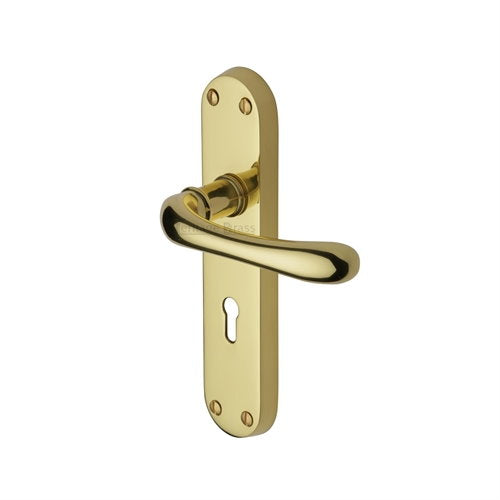 M.Marcus Heritage Brass Luna Lever Handle on Plate