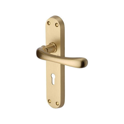 M.Marcus Heritage Brass Luna Lever Handle on Plate