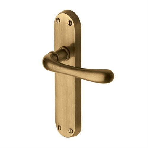 M.Marcus Heritage Brass Luna Lever Handle on Plate