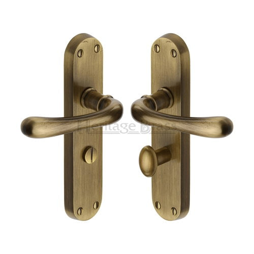 M.Marcus Heritage Brass Luna Lever Handle on Plate