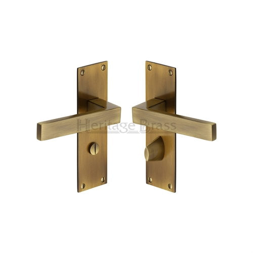 M.Marcus Heritage Brass Metro Low Profile Lever Handle on Plate