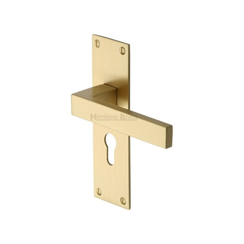 M.Marcus Heritage Brass Metro Low Profile Lever Handle on Plate