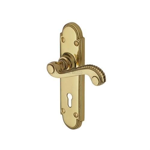 M.Marcus Heritage Brass Adam Lever Handle on Plate