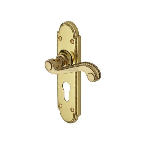 M.Marcus Heritage Brass Adam Lever Handle on Plate