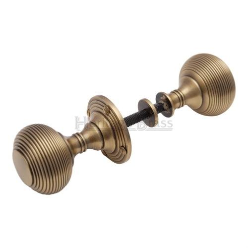 M.Marcus Heritage Brass Reeded Knob Set