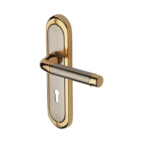 M.Marcus Heritage Brass Saturn Lever Handle on Plate