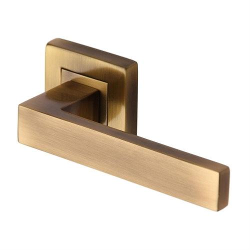 M.Marcus Heritage Brass Delta SQ Lever Handle Set