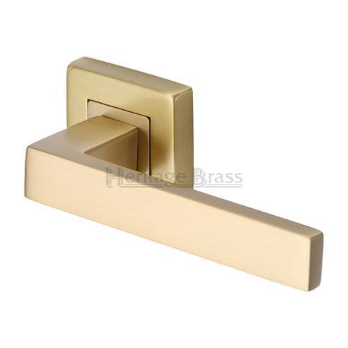 M.Marcus Heritage Brass Delta SQ Lever Handle Set