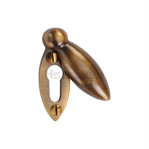 M.Marcus Heritage Brass V1022 Euro Profile Swing Cover Oval Escutcheon