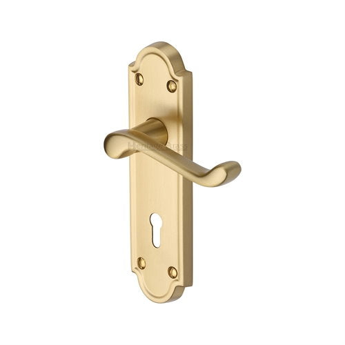 M.Marcus Heritage Brass Meridian Lever Handle on Plate