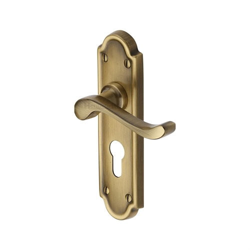 M.Marcus Heritage Brass Meridian Lever Handle on Plate