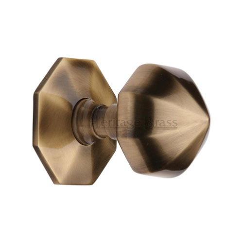 M.Marcus Heritage Brass V880 Faceted Centre Door Knob