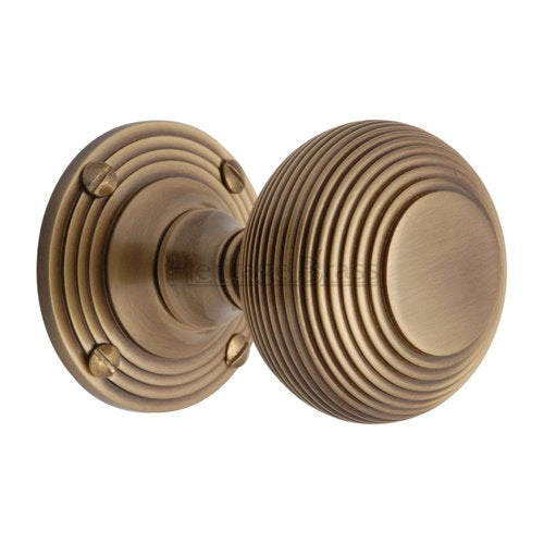 M.Marcus Heritage Brass Reeded Knob Set