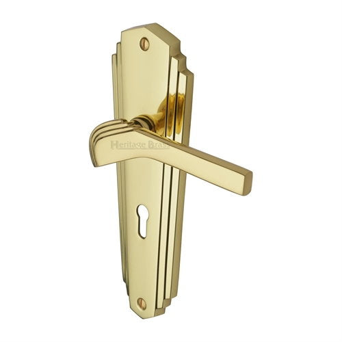 M.Marcus Heritage Brass Waldorf Lever Handle on Plate