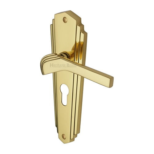 M.Marcus Heritage Brass Waldorf Lever Handle on Plate