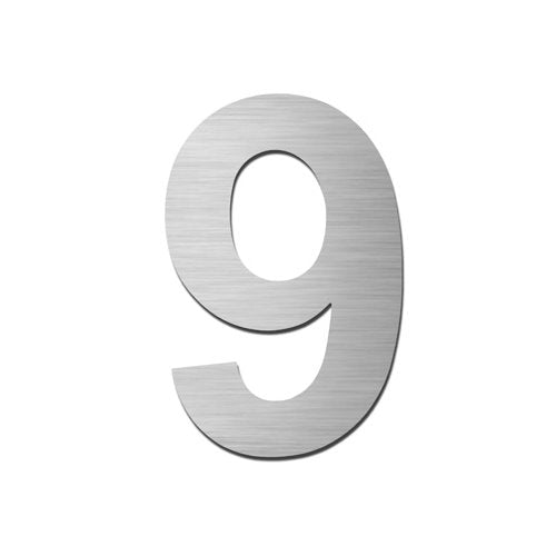 Brushed stainless steel 150mm door/house number - 9