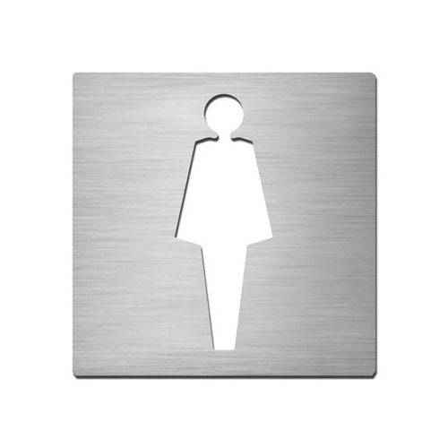 Brushed stainless steel square female symbol plate