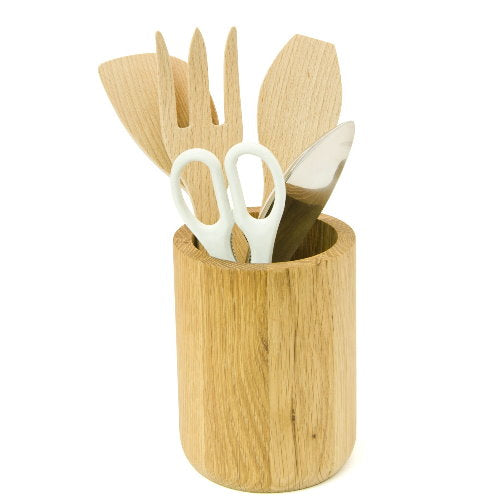 Oiled Oak Utensil Pots