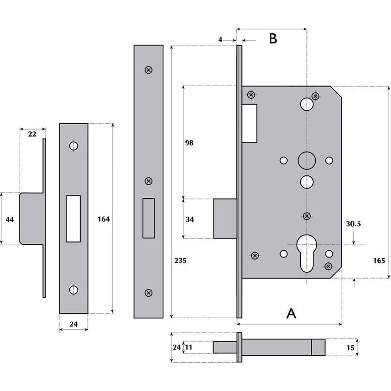 Imperial Benton B0672 DIN Euro Profile Cylinder Deadlock