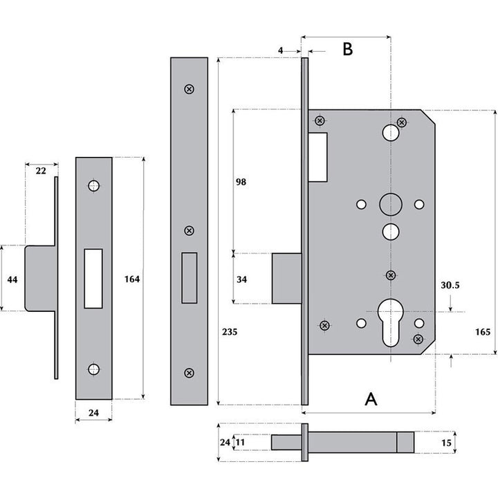 Imperial Benton B0672 DIN Euro Profile Cylinder Deadlock