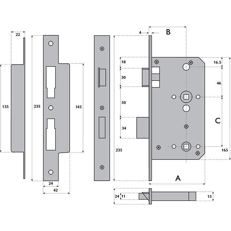 Imperial Benton B0872 DIN Bathroom Lock