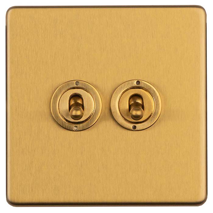 Eurolite concealed 3mm 2 gang 2 way toggle switch