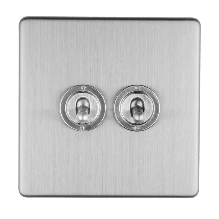 Eurolite concealed 3mm 2 gang 2 way toggle switch