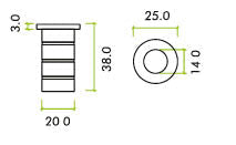 Fulton and Bray FB14 Dust Excluding Socket for Flush Bolts - Concrete