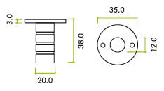 Fulton and Bray FB14A Dust Excluding Socket for Flush Bolts - Wood