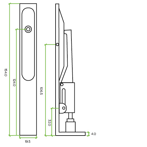 Zoo Hardware Lever Action Flush Bolt - 150mm