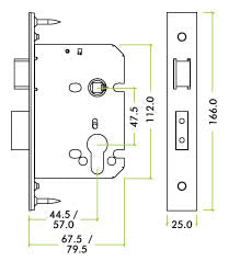 Zoo Hardware ZUKS64EP Euro Sashlock