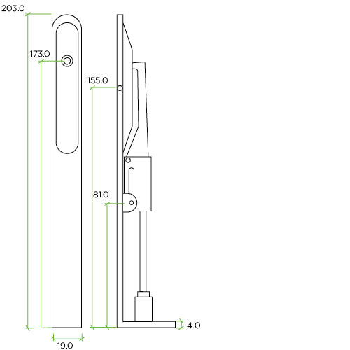 Zoo Hardware Lever Action Flush Bolt - 203mm